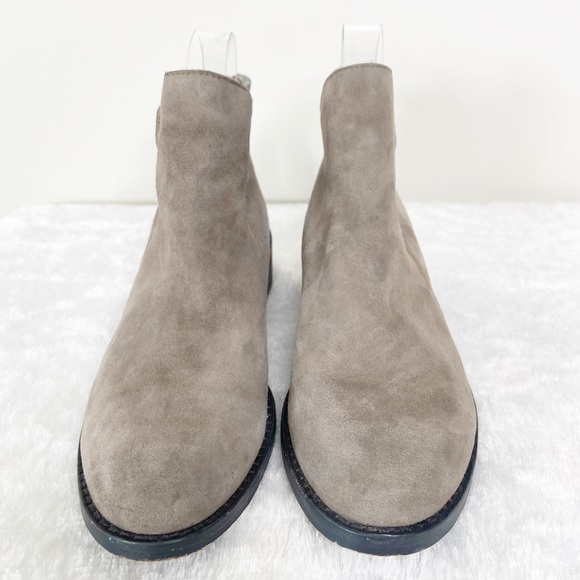 Eileen Fisher Beige Suede Leather Ankle Booties - Picture 6 of 14